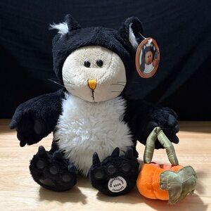 Starbucks Black and White Cat Plush with Pumpkin 2005